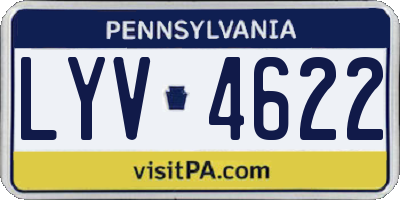 PA license plate LYV4622