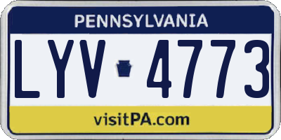 PA license plate LYV4773