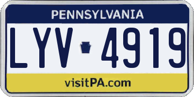 PA license plate LYV4919