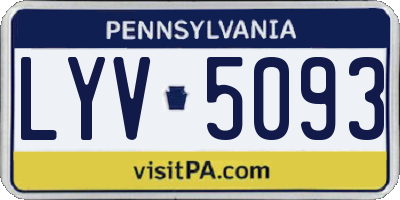 PA license plate LYV5093