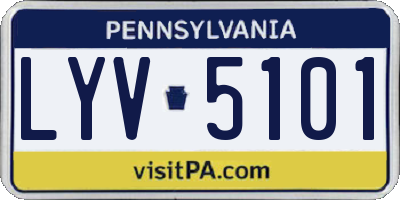 PA license plate LYV5101