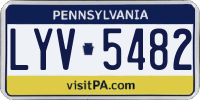 PA license plate LYV5482