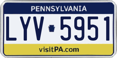 PA license plate LYV5951