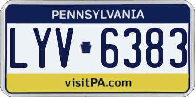 PA license plate LYV6383