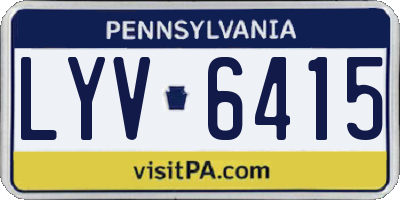 PA license plate LYV6415