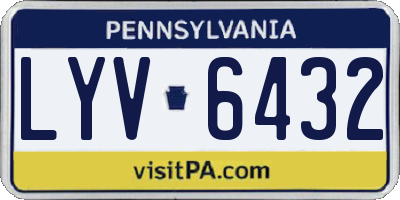 PA license plate LYV6432