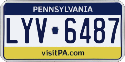 PA license plate LYV6487