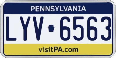PA license plate LYV6563