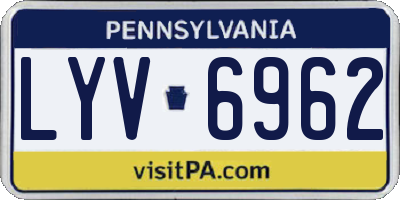 PA license plate LYV6962
