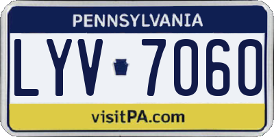 PA license plate LYV7060