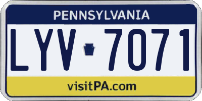PA license plate LYV7071