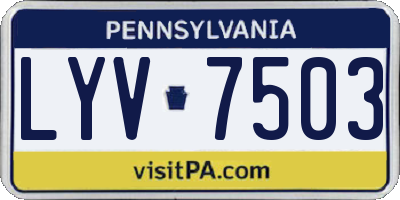 PA license plate LYV7503