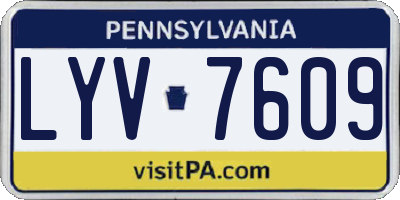 PA license plate LYV7609