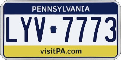 PA license plate LYV7773