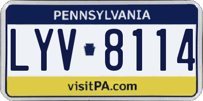 PA license plate LYV8114