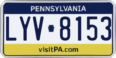 PA license plate LYV8153