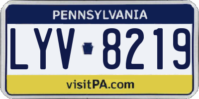 PA license plate LYV8219