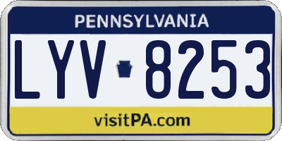 PA license plate LYV8253