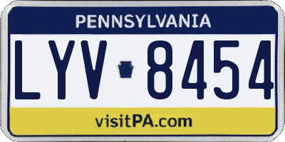 PA license plate LYV8454