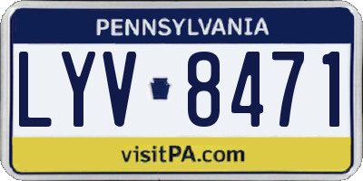 PA license plate LYV8471