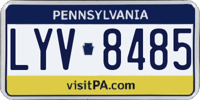 PA license plate LYV8485