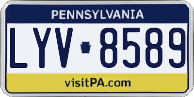PA license plate LYV8589