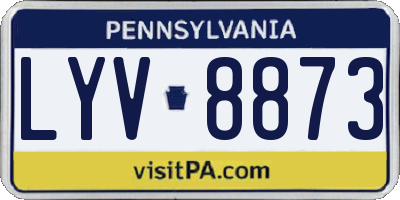 PA license plate LYV8873