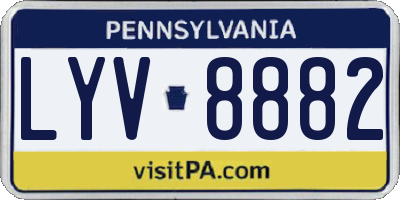 PA license plate LYV8882