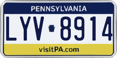 PA license plate LYV8914