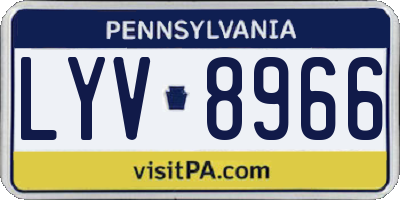 PA license plate LYV8966