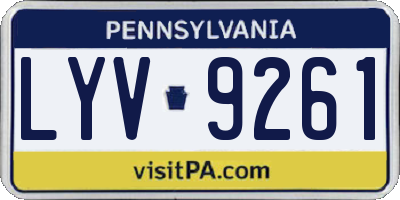 PA license plate LYV9261
