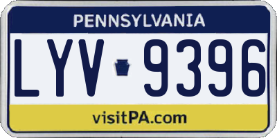 PA license plate LYV9396