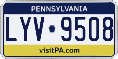 PA license plate LYV9508