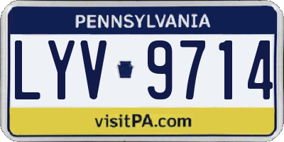 PA license plate LYV9714