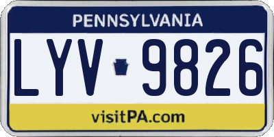 PA license plate LYV9826