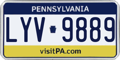 PA license plate LYV9889