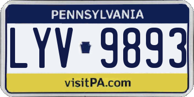 PA license plate LYV9893