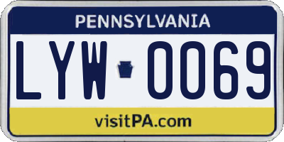 PA license plate LYW0069