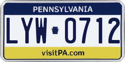 PA license plate LYW0712