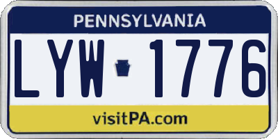 PA license plate LYW1776