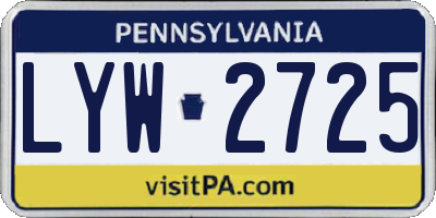 PA license plate LYW2725