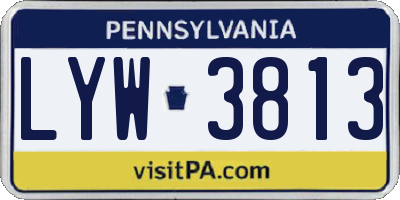 PA license plate LYW3813