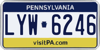 PA license plate LYW6246