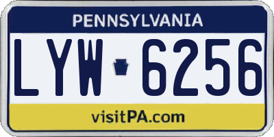 PA license plate LYW6256