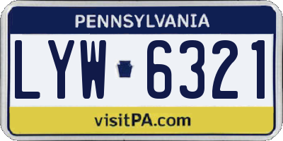 PA license plate LYW6321