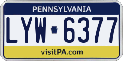 PA license plate LYW6377