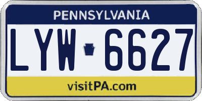 PA license plate LYW6627