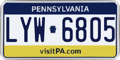 PA license plate LYW6805
