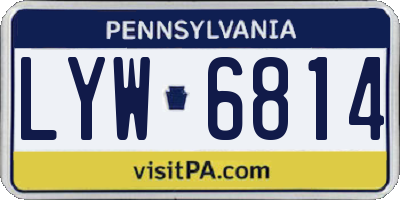 PA license plate LYW6814