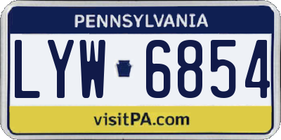 PA license plate LYW6854